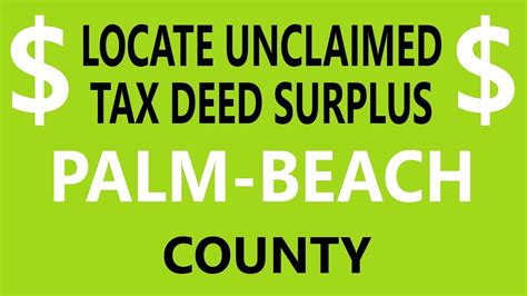  All deposits must be submitted online via an electronic debit (ACH. . Palm beach county tax deed surplus list